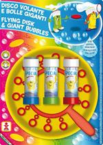 Bolle di Sapone. Disco Volante Bolle Giganti. Piatto + Soffiatore Multiplo + 3 Flaconi 60 Ml. Dulcop (Bubble World)