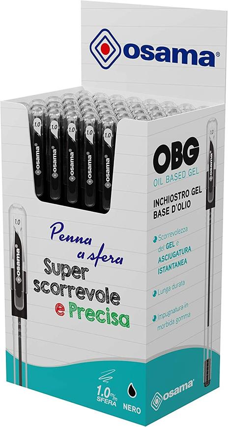 Penna a sfera Obg cappuccio, Nero. Confezione 10 pezzi - 5