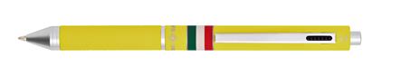 Penna a sfera 4 funzioni Quadra Italia Gommata Giallo