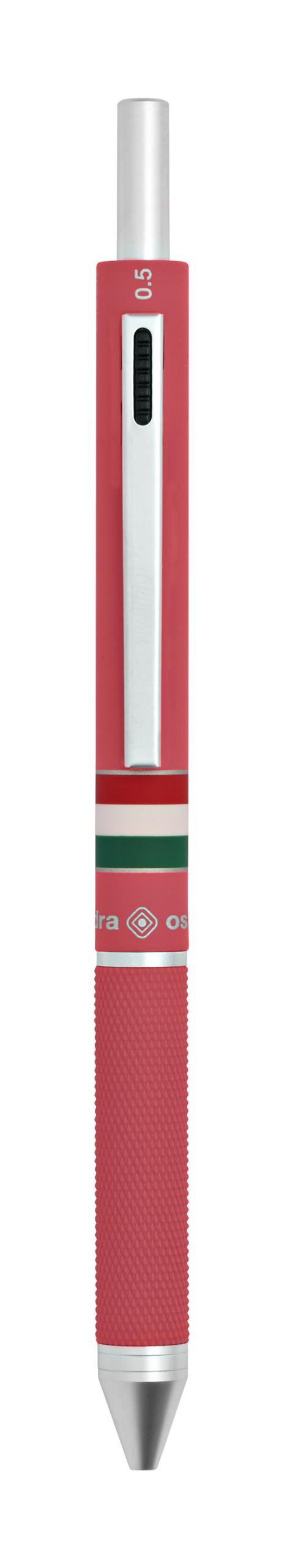 Penna a sfera 4 funzioni Quadra Italia Gommata Rosa - 10