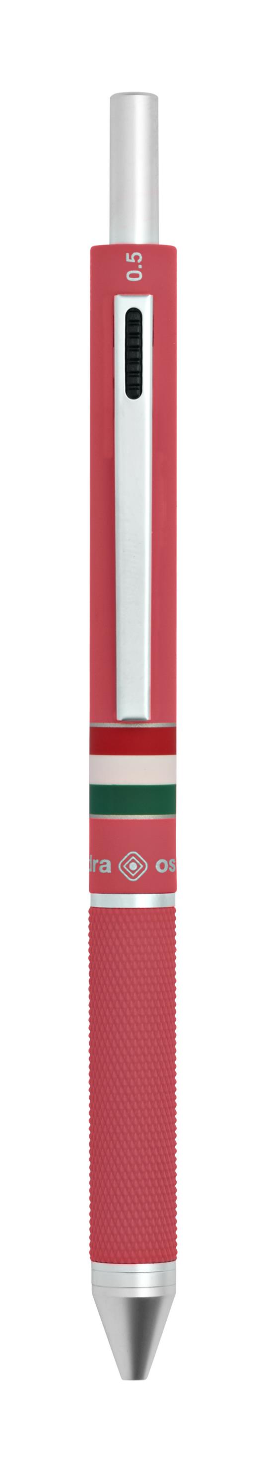 Penna a sfera 4 funzioni Quadra Italia Gommata Rosa - 10