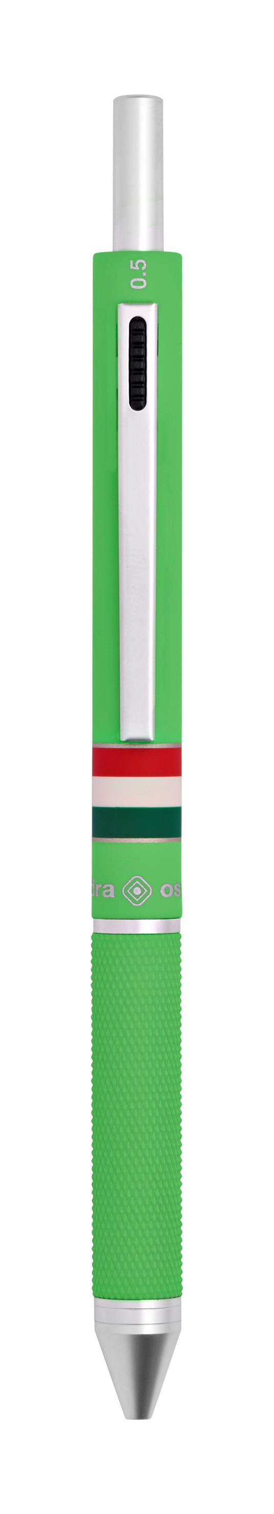 Penna a sfera 4 funzioni Quadra Italia Gommata Verde Chiaro - 3