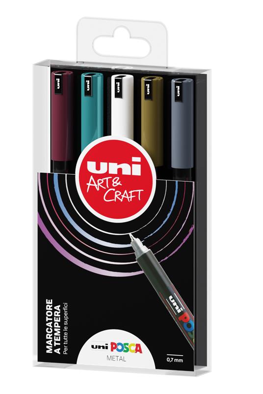 Marcatore Poscapen Metal. Confezione 5 pezzi assortiti