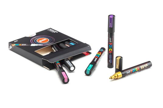 Marcatore Posca medio Metal. Confezione 8 pezzi assortiti - 2