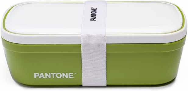 Idee regalo Pantone - Lunch Box, porta pranzo stile bento con divisorio interno ufficio scuola. 12x7x20,7 - Verde Chiaro Pantone