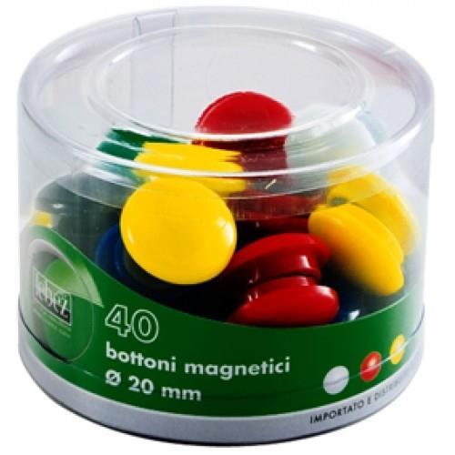 Barattolo 40 Bottoni Magnetici 20 mm - Lebez - Cartoleria e scuola