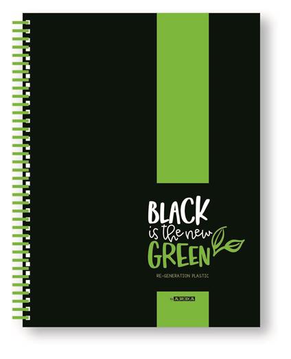 Quaderno Spiralato A4 Quadretti 5 mm - elementari e medie - Black Is The New Green