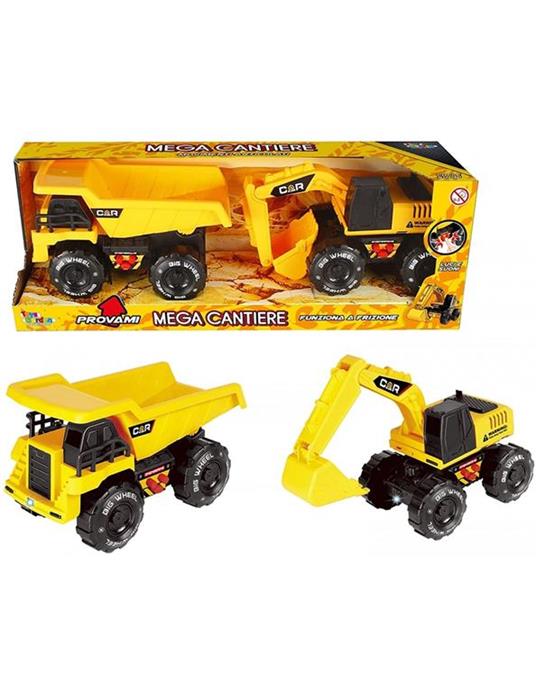 Construction Truck - set Escavatore e Camion con luci e suoni