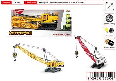 Metropoli Mezzo da Lavoro Gru a Frizione con Luci e Suoni