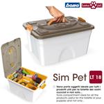 Contenitore Cassetta Accessori Per Animali Sim Pet 18 Lt Con Coperchio Bama Pet