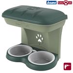 Ciotola Doppia Per Cani Verde Fissabile A Parete Muro Food Stand Dog Bama Pet