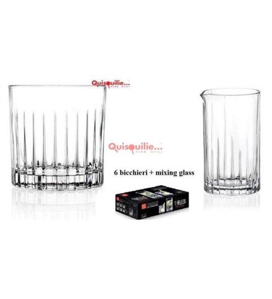 set mixology 6 bicchieri + mixing glass in finissimo vetro luxion