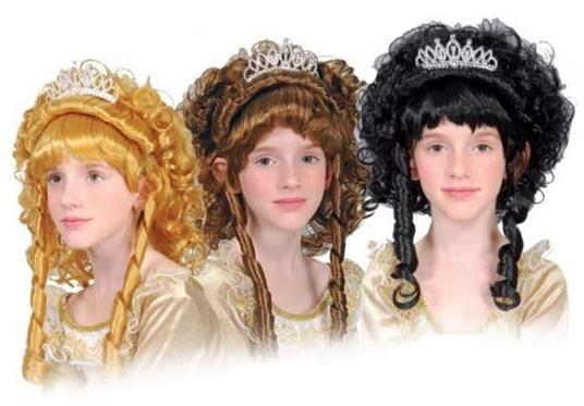 parrucca principessa bambina 3 colori
