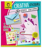 Happy unicorns. Creative stickers