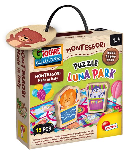 Montessori Legno Puzzle Luna Park