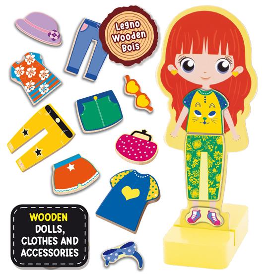 Montessori Legno Magnetic Fashion Doll - 3
