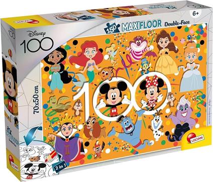 Disney: Lisciani - Puzzle Df Maxifloor 150 Disney 100 - Multicharacter