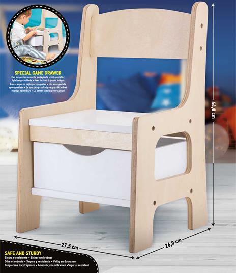 Montessori Wood Toy Box Chair - 2