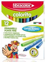 Pennarelli Fibracolor Colorito 12 Lavabile