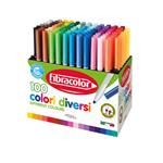 Pennarelli Fibracolor Bilinea  - 100 Colori Diversi