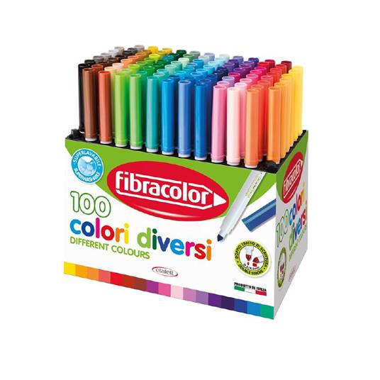 Pennarelli Fibracolor Bilinea  - 100 Colori Diversi