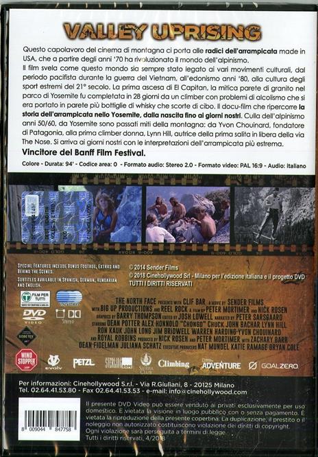 Valley Uprising. Yosemite's Rock Climbing Revolution di Peter Mortimer,Nick Rosen,Josh Lowell - DVD - 2