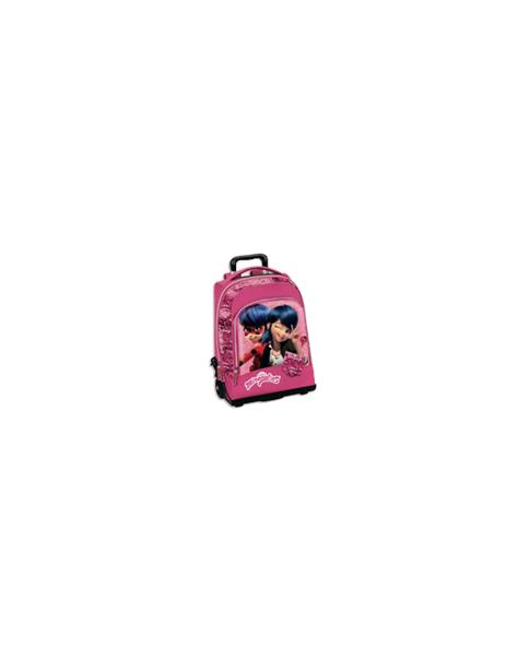 Zaino scuola trolley organizzato Premium Miraculous Rosa