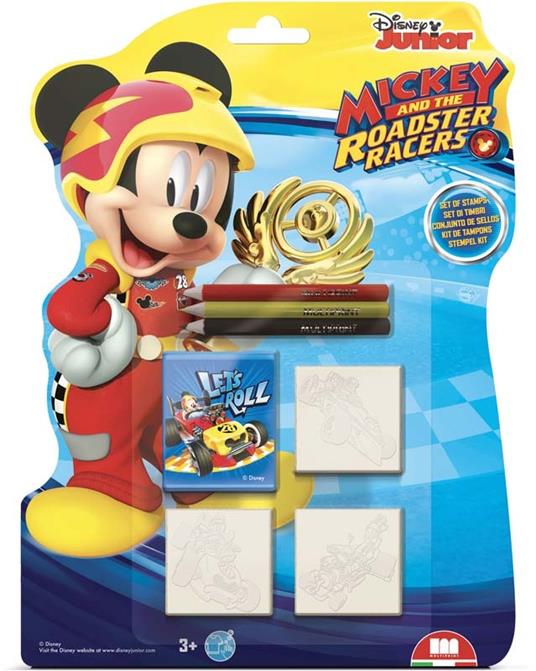 Blister Sagomato 3 Timbri. Topolino E Gli Amici Del Rally