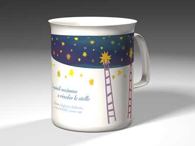 Idee regalo Meditathe Tazza letteraria Mugs. E quindi uscimmo a riveder le stelle - Dante Alighieri Polo Sud