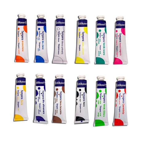 Box 108 tempere Pelikan 21 ml. Confezione da 12 colori (5 primari + 7 secondari) - 2
