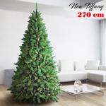 Albero Di Natale 270Cm New Tiffany Super Folto 2243 Rami Pino Verde Base A Croce