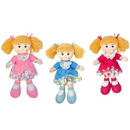 Bambola Di Pezza 30 Cm Con Vestito A Fiori E Grembiule Decar 25414