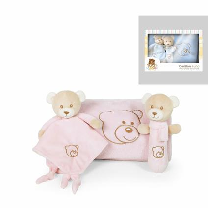SET COPERTINA (100x75CM) CON DOUDOU E SONAGLIO 2 COLORI IN WBOX L35xH26xP11CM