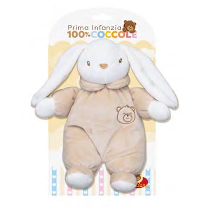 Peluche 25 Cm Con Sonaglio Coniglietto Bianco 100%Coccole Decar 25508