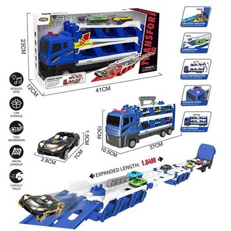 Camion Bisarca Con Pista Luci Suoni E Veicoli Inclusi  37534