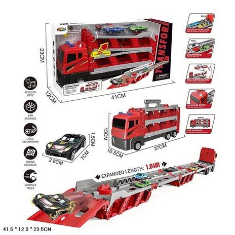 Camion Bisarca Con Pista Luci Suoni E Veicoli Inclusi  37534 - 2