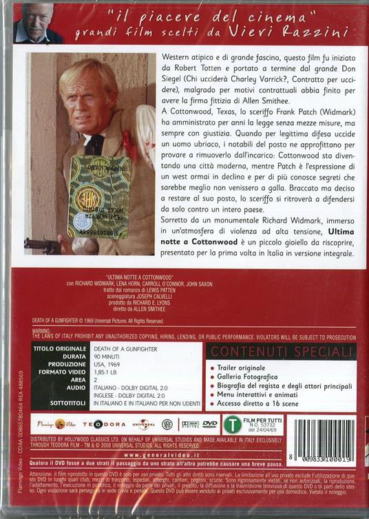 Ultima notte a Cottonwood di Allan Smithee D. Siegel,Allan Smithee R. Totten - DVD - 2