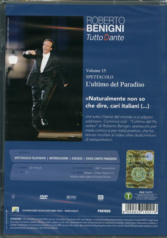 Tutto Dante. Vol. 6. Spettacolo. L'ultimo del Paradiso - DVD - 2