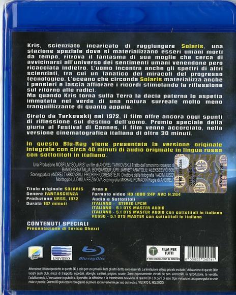 Solaris<span>.</span> versione originale integrale di Andrej A. Tarkovskij - Blu-ray - 2