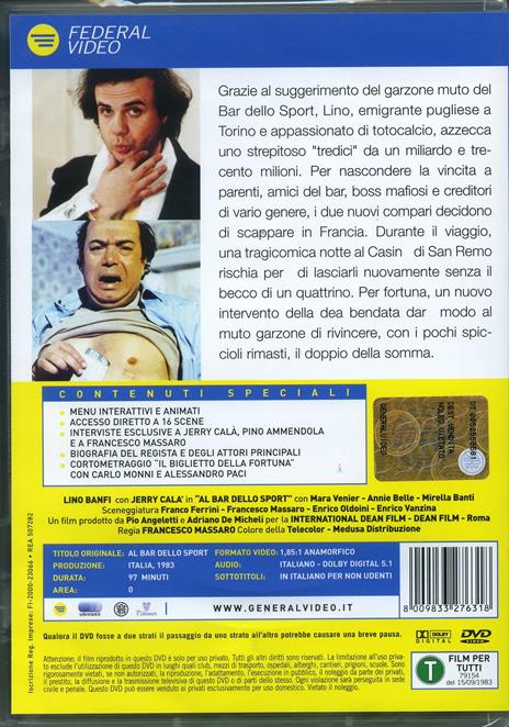 Al bar dello sport di Francesco Massaro - DVD - 2