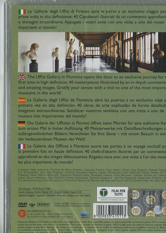 Galleria degli Uffizi. Il gran tour del XXI sec. di Alessandro G. A. D'Alessandro - DVD - 2