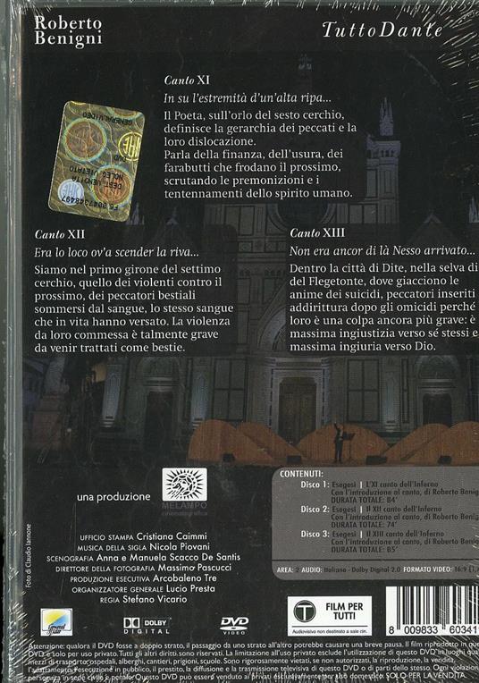Tutto Dante. Vol. 5. Inferno. Canto XI - XII - XIII (3 DVD) - DVD - 2
