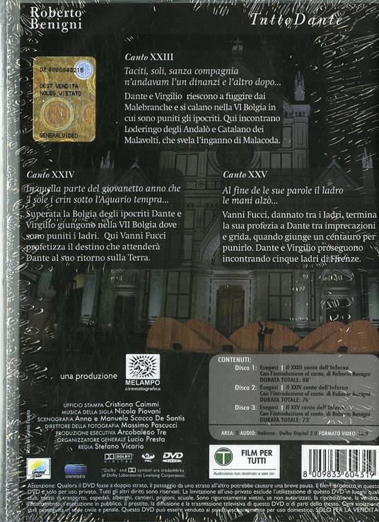 Tutto Dante. Vol. 9. Inferno. Canti XXIII - XXIV - XXV (3 DVD) - DVD - 2