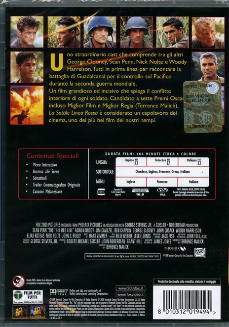 La sottile linea rossa di Terrence Malick - DVD - 2