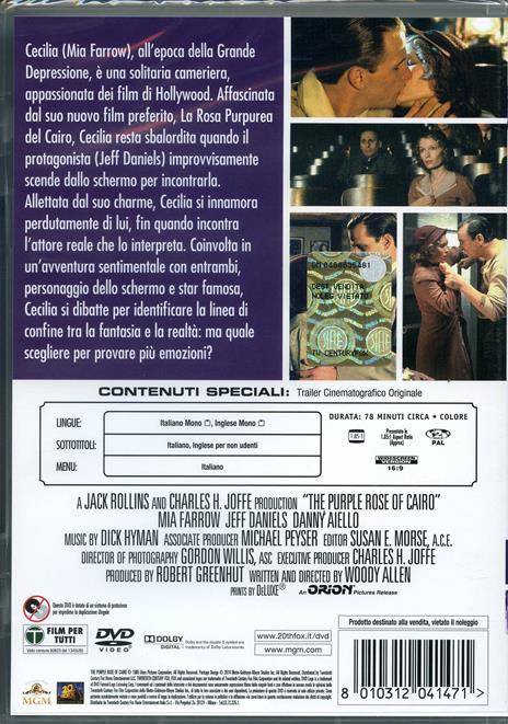 La rosa purpurea del Cairo di Woody Allen - DVD - 2