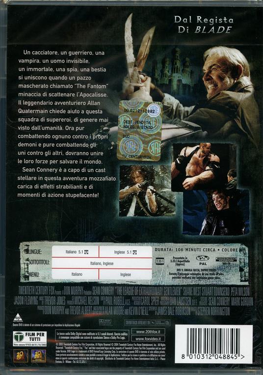 La leggenda degli uomini straordinari di Stephen Norrington - DVD - 2