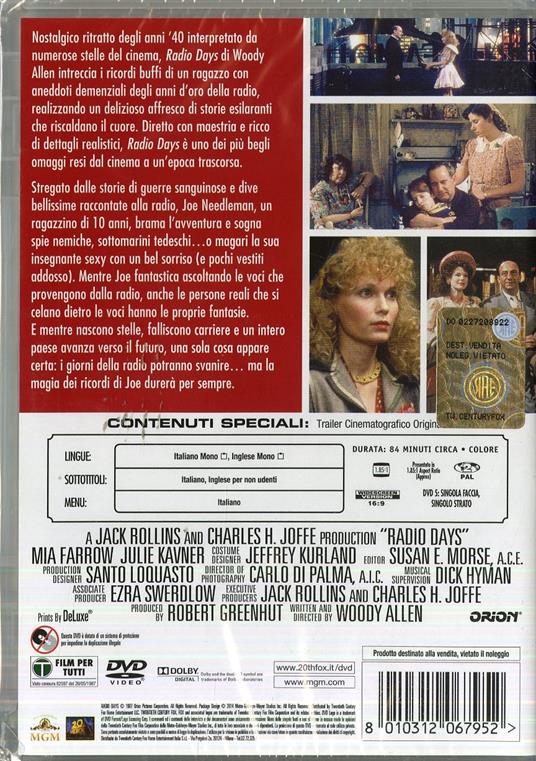 Radio Days di Woody Allen - DVD - 2