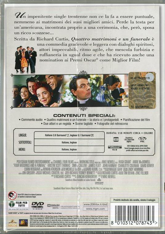 Quattro matrimoni e un funerale di Mike Newell - DVD - 2