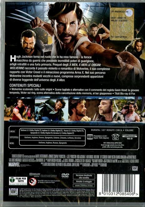 X-Men le origini. Wolverine di Gavin Hood - DVD - 2