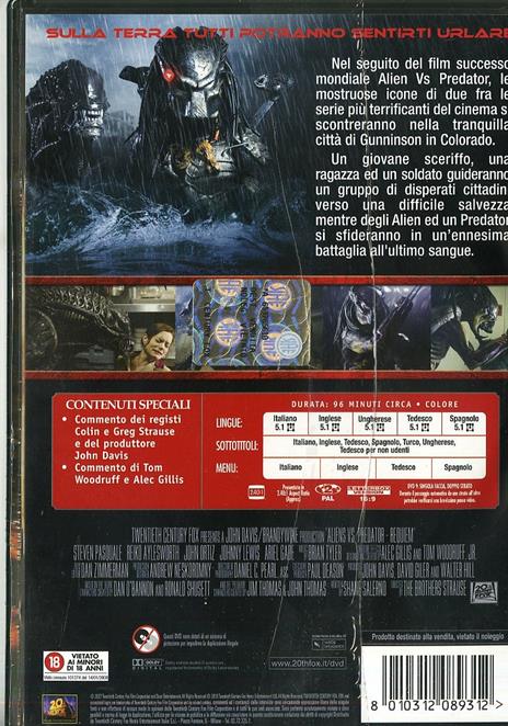 Alien vs Predator 2 di Colin Strause,Greg Strause - DVD - 2
